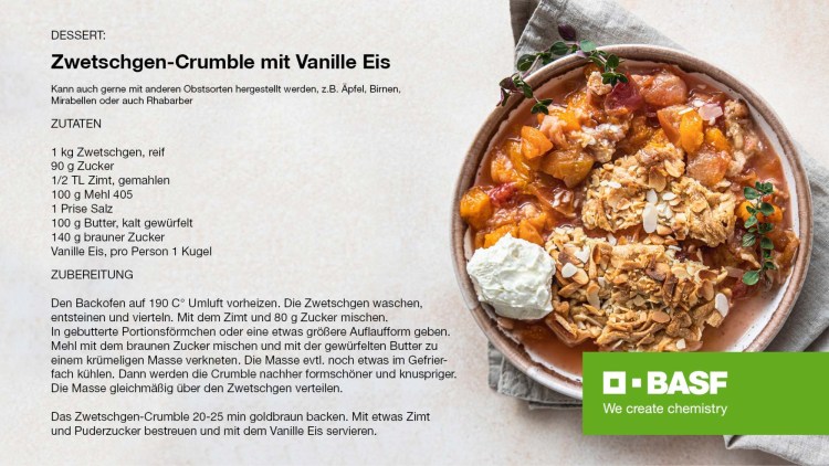 Rezept Zwetschgen-Crumble mit Vanilleeis