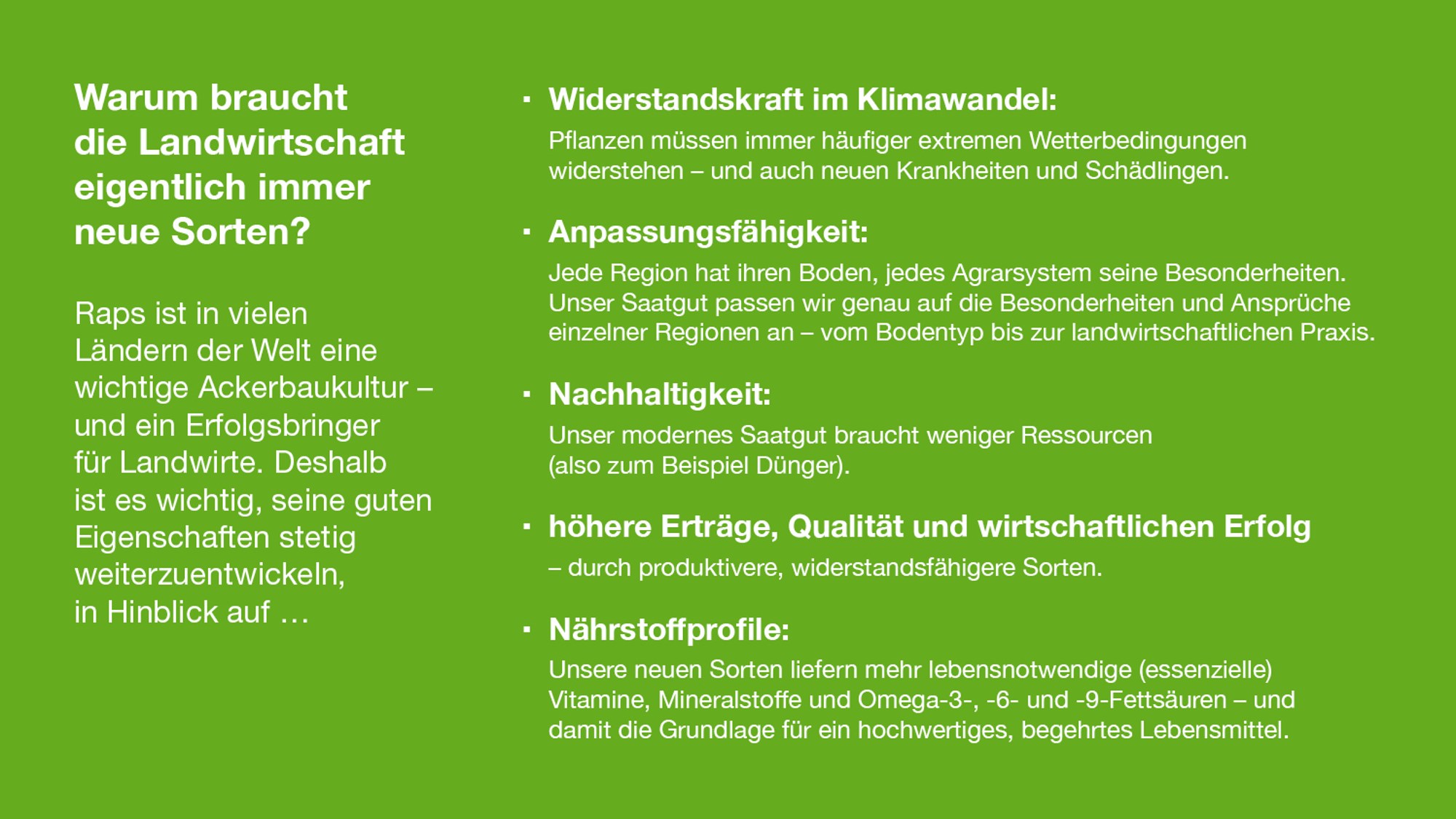 Infografik zu Vorteilen von bodenwirksamen Herbiziden im Raps, z. B. Bekämpfung von Ackerfuchsschwanz.